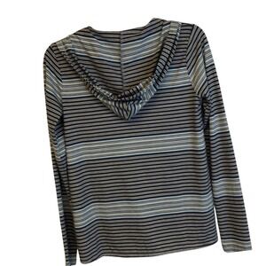 Eleven Star Striped Hoodie Pullover V Neck Long Sleeve Casual Top Women's Size S
